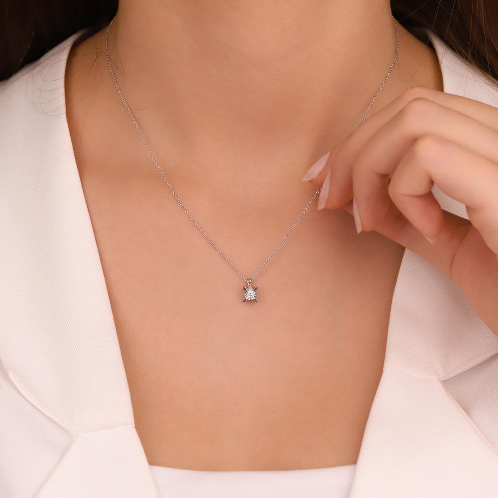 0,05 Karat Lab Pırlantalı Tektaş Kolye - FP04076