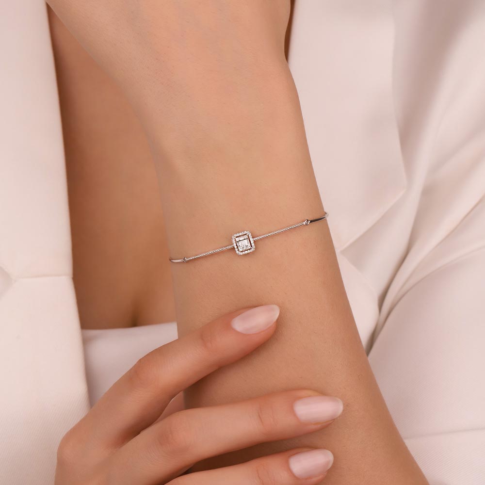 Baget Bileklikler 0,15 Karat Lab Pırlantalı baget Taşlı Bileklik - FP04327