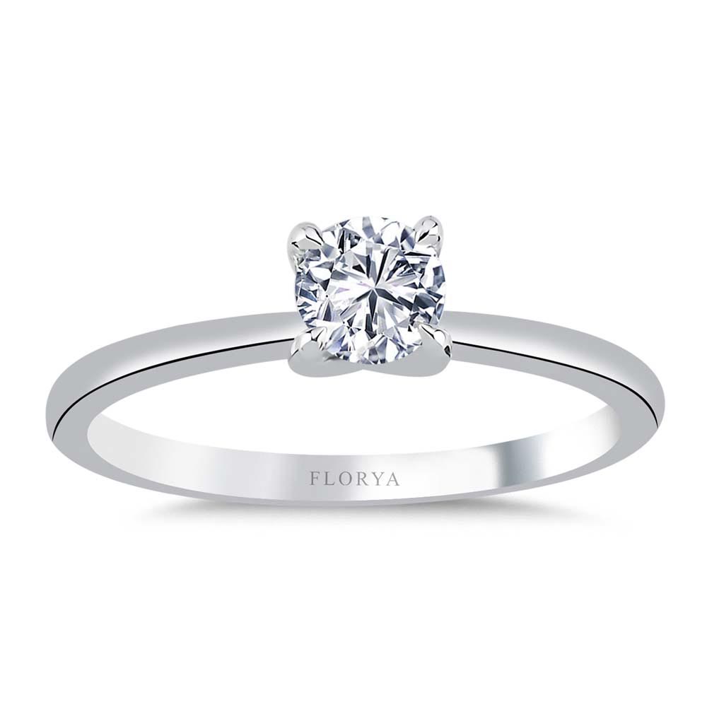 Tektaş Yüzükler 0,20 Karat Lab Pırlanta Tektaş Tiffany Yüzük - FP03186