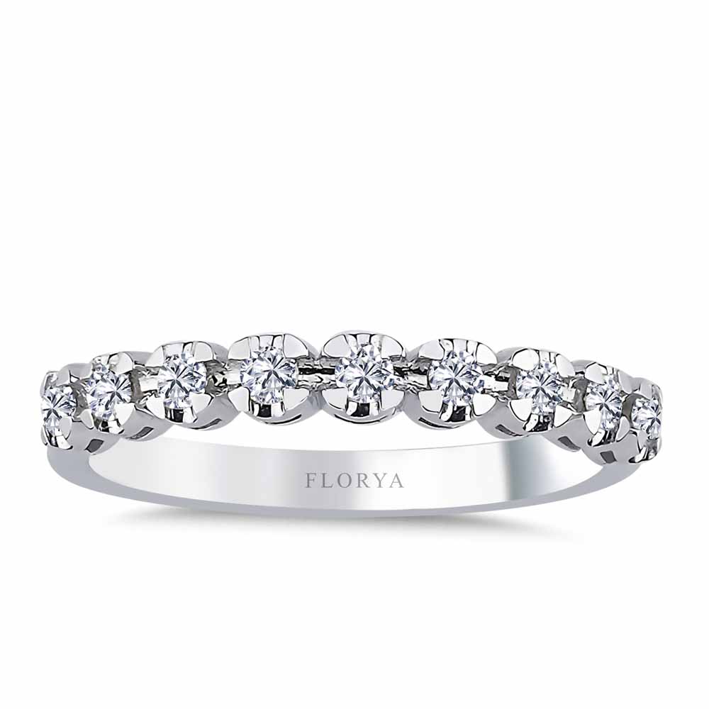 0,20 Karat Lab Pırlanta Yarımtur Yüzük - FP04111