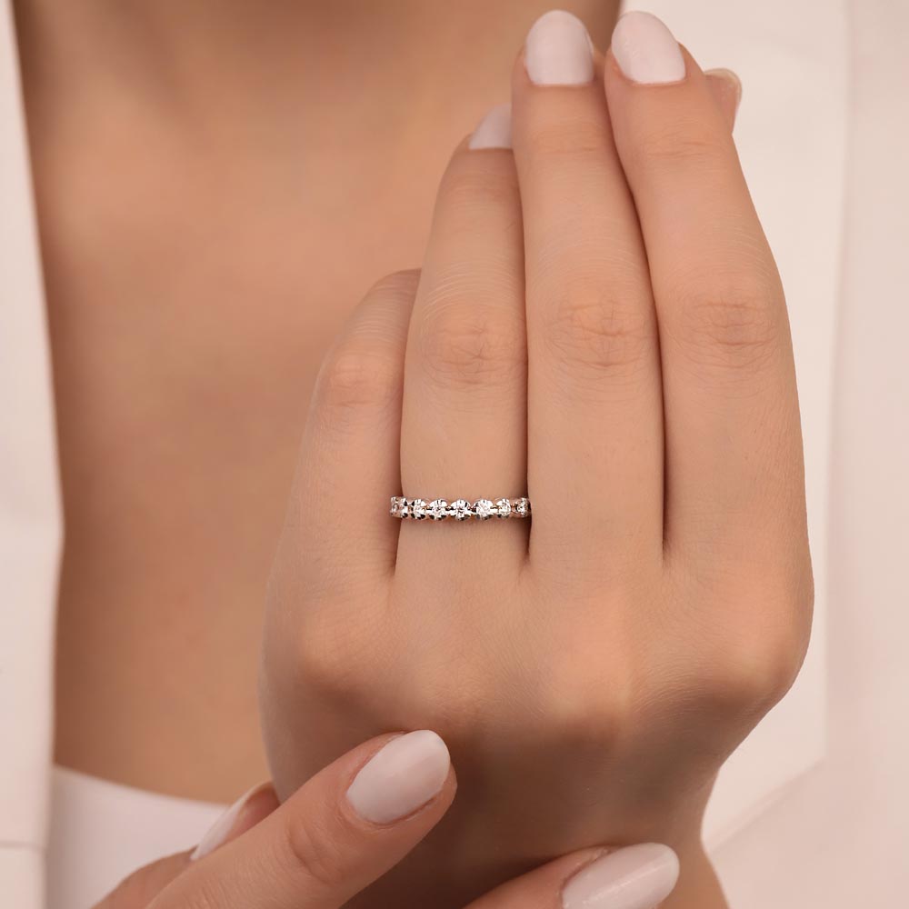 0,20 Karat Lab Pırlanta Yarımtur Yüzük - FP04111