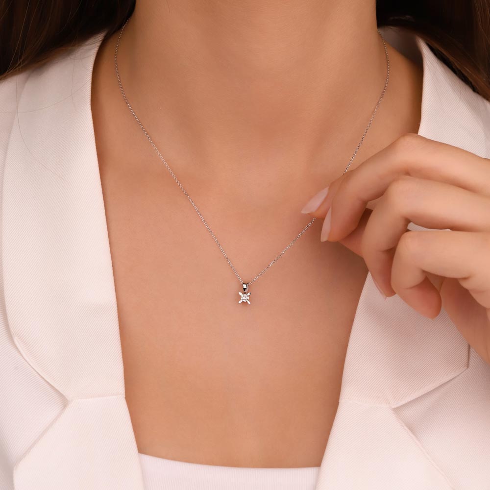 0,20 Karat Lab Pırlantalı Tektaş Kolye - FP03441