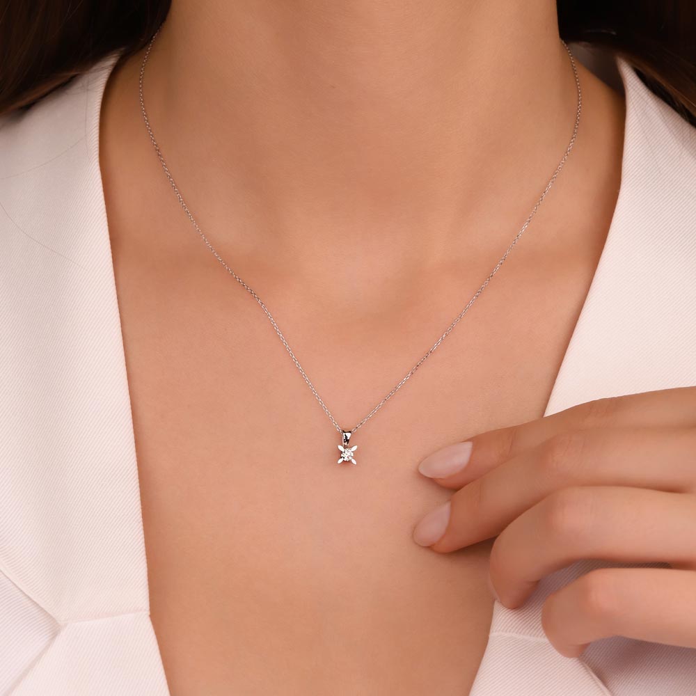 0,20 Karat Lab Pırlantalı Tektaş Kolye - FP03441