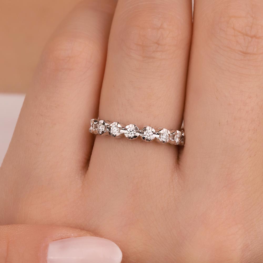 0,25 ct Lab Pırlanta Taşlı Yarımtur Yüzük - FP03560