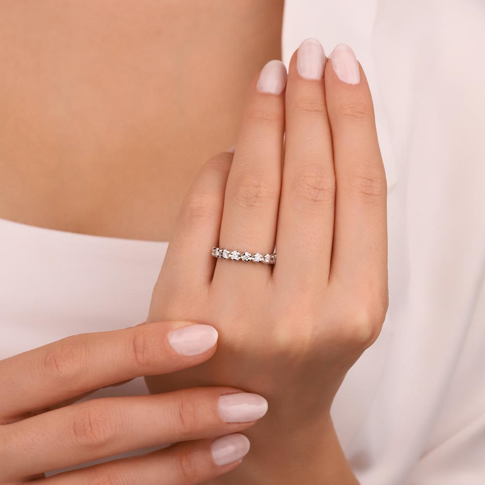 0,25 ct Lab Pırlanta Taşlı Yarımtur Yüzük - FP03560