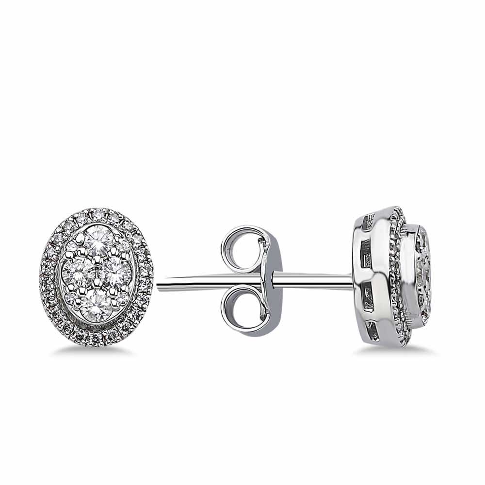 0,29 Karat Lab Pırlanta Oval Coronet Küpe - FP05671
