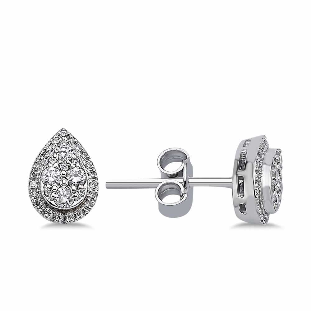 0,30 Karat Lab Pırlanta Damla Coronet Küpe - FP05777