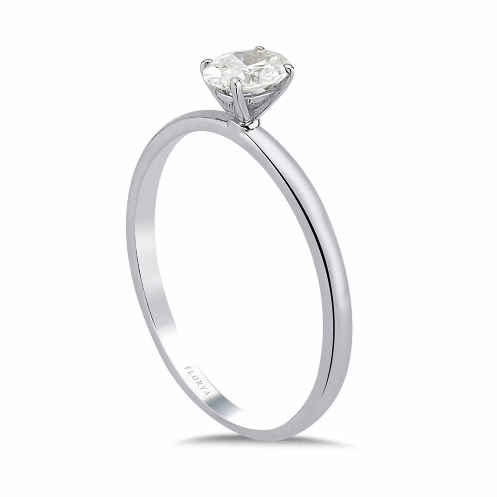 Özel Tasarım Yüzükler 0.30 Karat Lab Pırlanta Oval Tiffany Tektaş Yüzük - FP04215