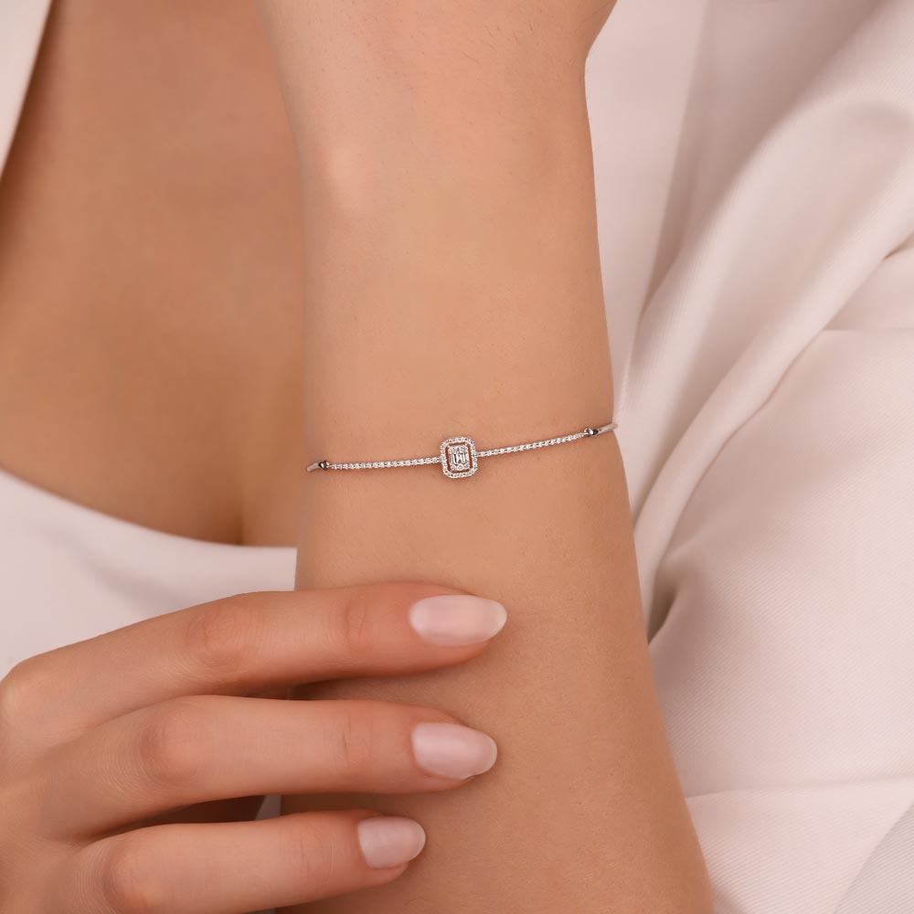 Baget Bileklikler 0,30 Karat Lab Pırlantalı Baget Taşlı Bileklik - FP03256