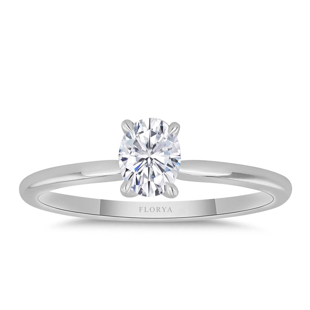 Tektaş Yüzükler 0,30 Karat Oval Kesim Lab Pırlanta Tiffany Forever Tektaş Yüzük - FP13178