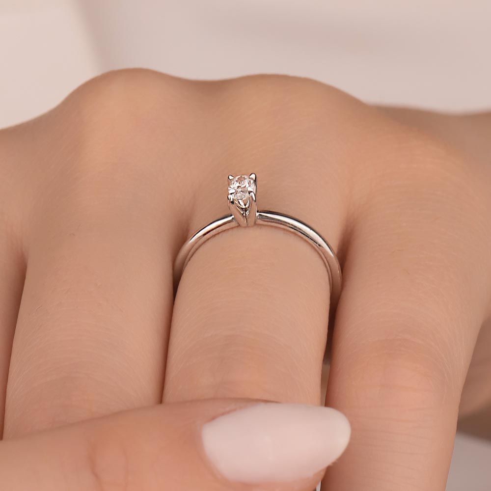 Tektaş Yüzükler 0,30 Karat Oval Kesim Lab Pırlanta Tiffany Forever Tektaş Yüzük - FP13178