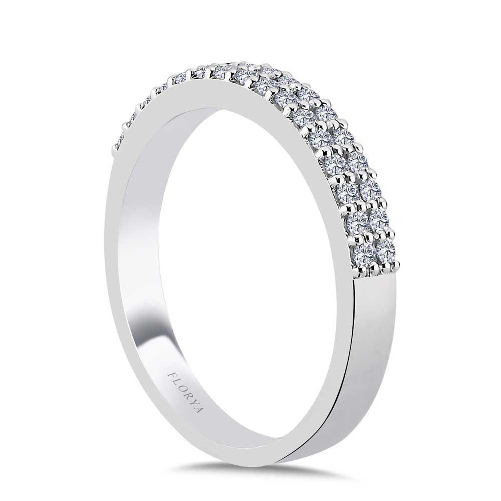 0.35 Karat Lab Pırlanta Yarımtur Yüzük - FP06791