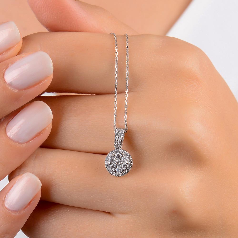 0,38 Karat Lab Pırlanta Coronet Kolye - FP08061