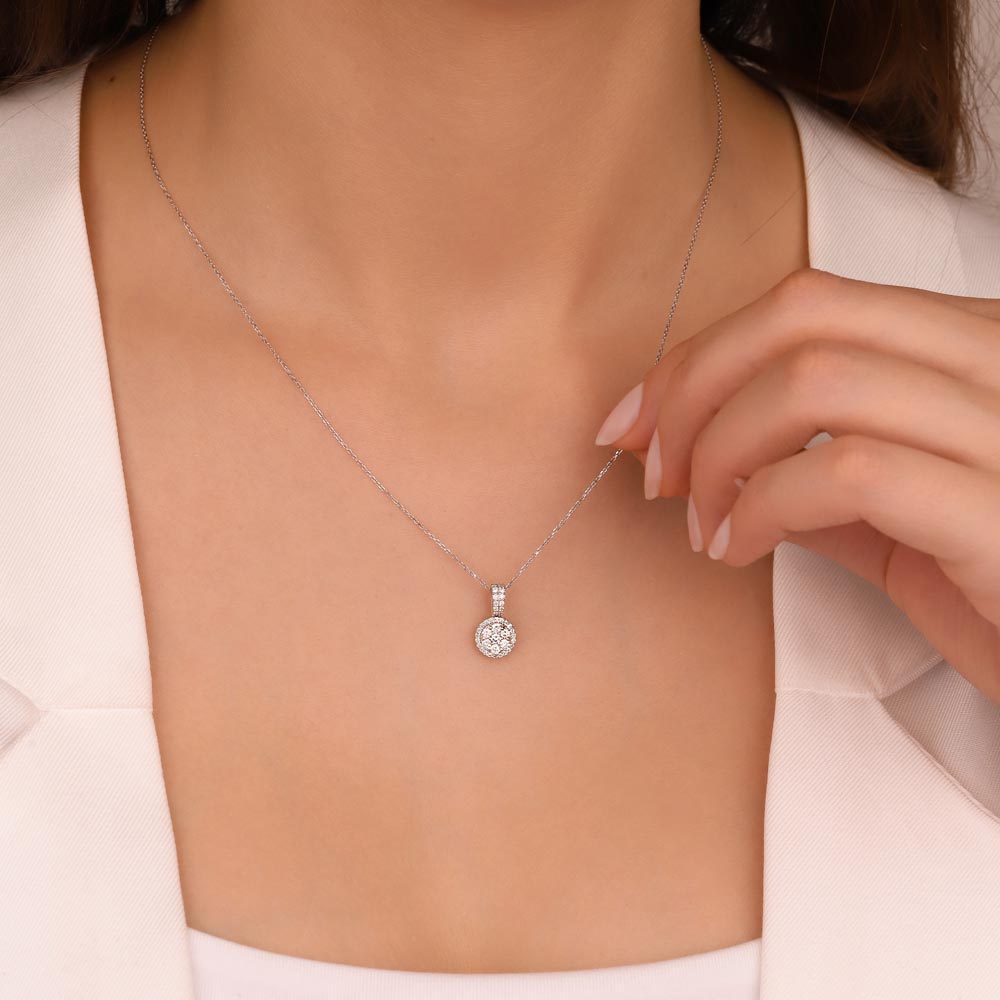 0,38 Karat Lab Pırlanta Coronet Kolye - FP08061