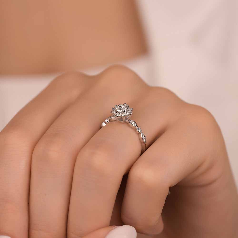 Baget Yüzükler 0.40 Karat Lab Pırlanta Baget Yüzük - FP11846