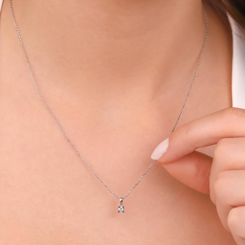0,40 Karat Lab Pırlanta Tektaş Kolye - FP01604