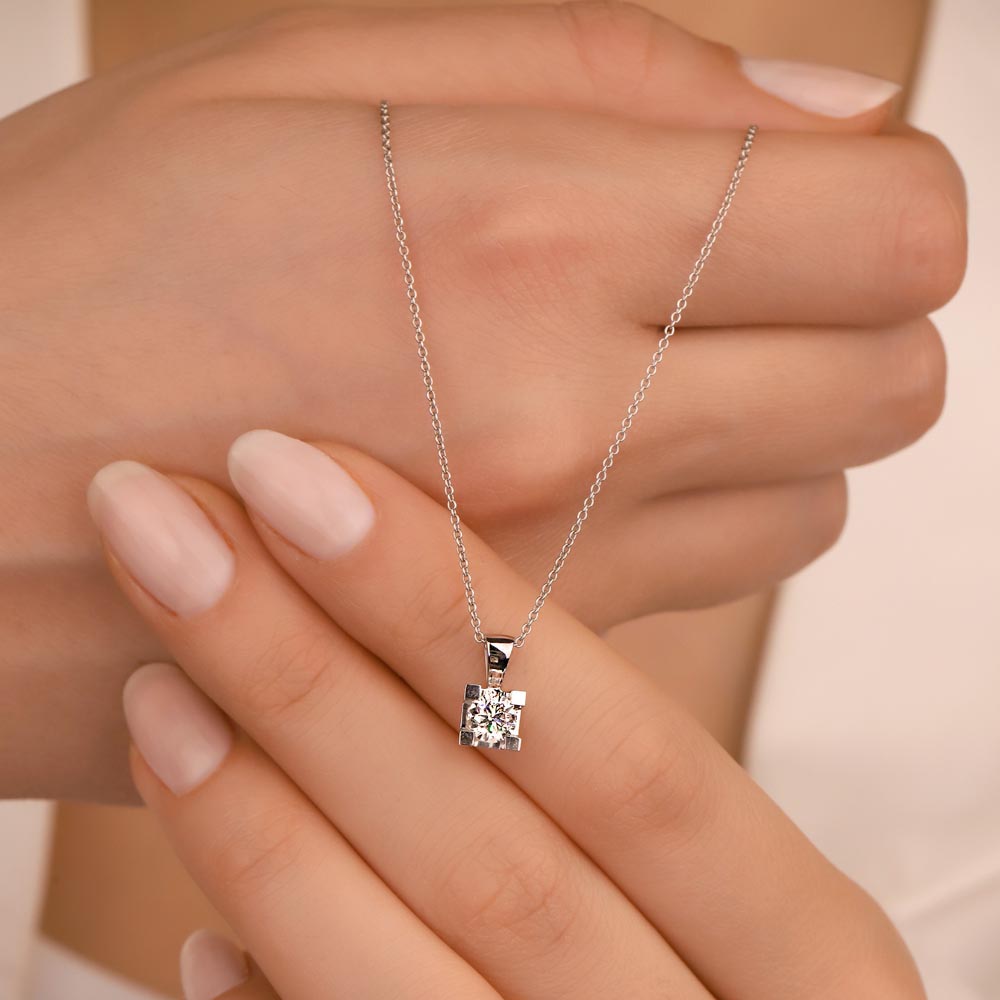 0,40 Karat Lab Pırlanta Tektaş Kolye - FP01604