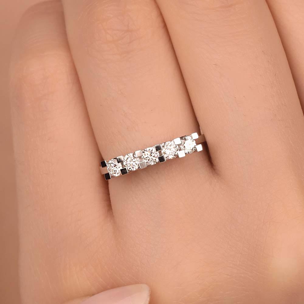 Beştaş Yüzükler 0.45 Karat Lab Pırlanta Beştaş Yüzük - FP04862