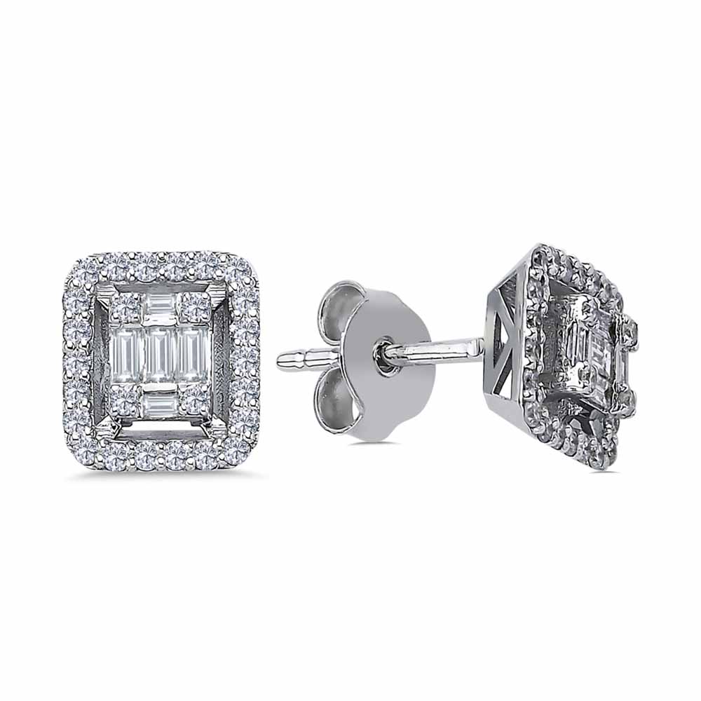 0,50 Karat Lab Pırlanta Baget Küpe - FP03069