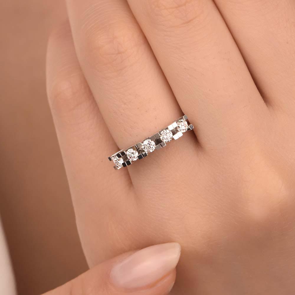 Beştaş Yüzükler 0.50 Karat Lab Pırlanta Beştaş Yüzük - FP06739