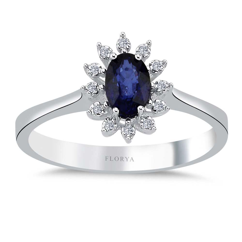 0,50 Karat Lab Pırlanta Oval Royale Safir Yüzük - FP10787