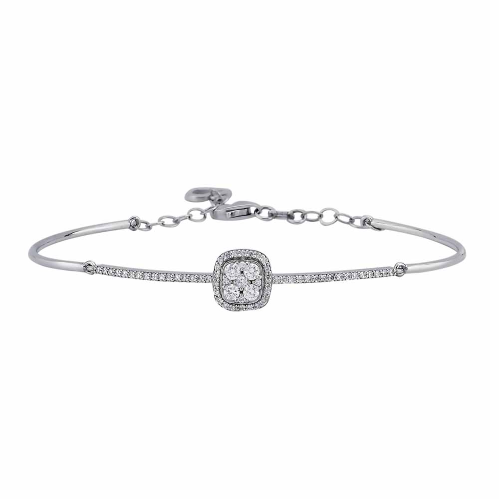 Özel Tasarım Bileklikler 0,62 Karat Lab Pırlanta Daisy Coronet Kelepçe Bileklik - FP09586