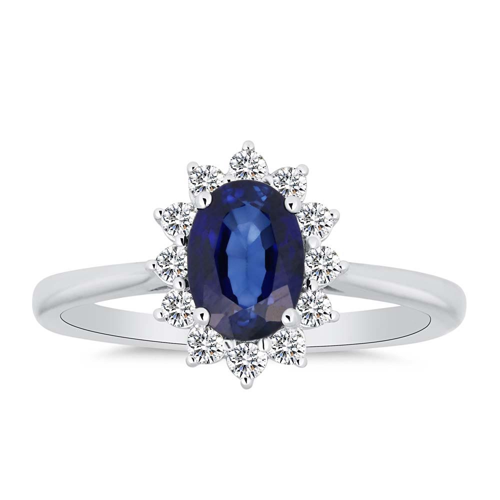 0,66 Karat Lab Pırlanta Oval Royale Safir Yüzük - FP12128