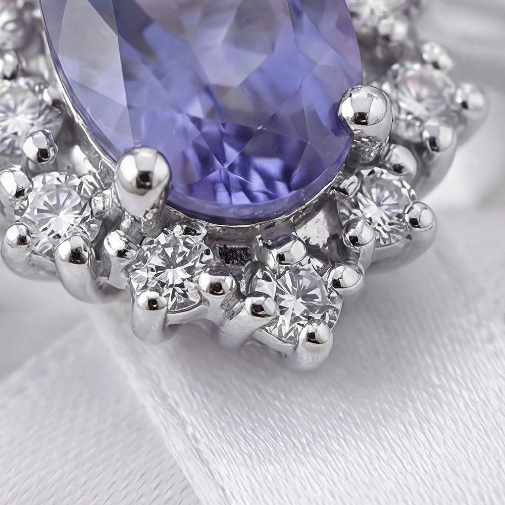Vintage Yüzükler 0,67 Karat Lab Pırlanta ve Tanzanite Yüzük - FP11421