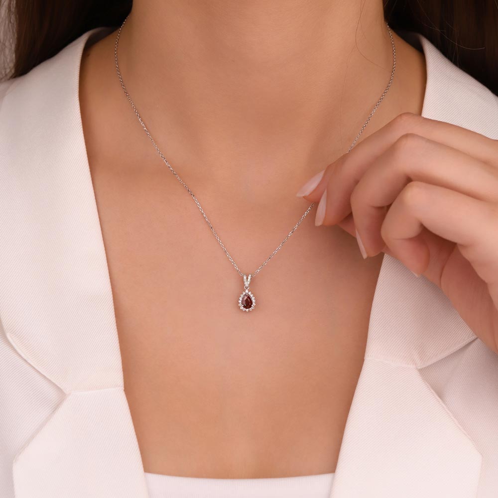 0,75 Karat Lab Pırlantalı Yakut Taşlı Kolye - FP03822