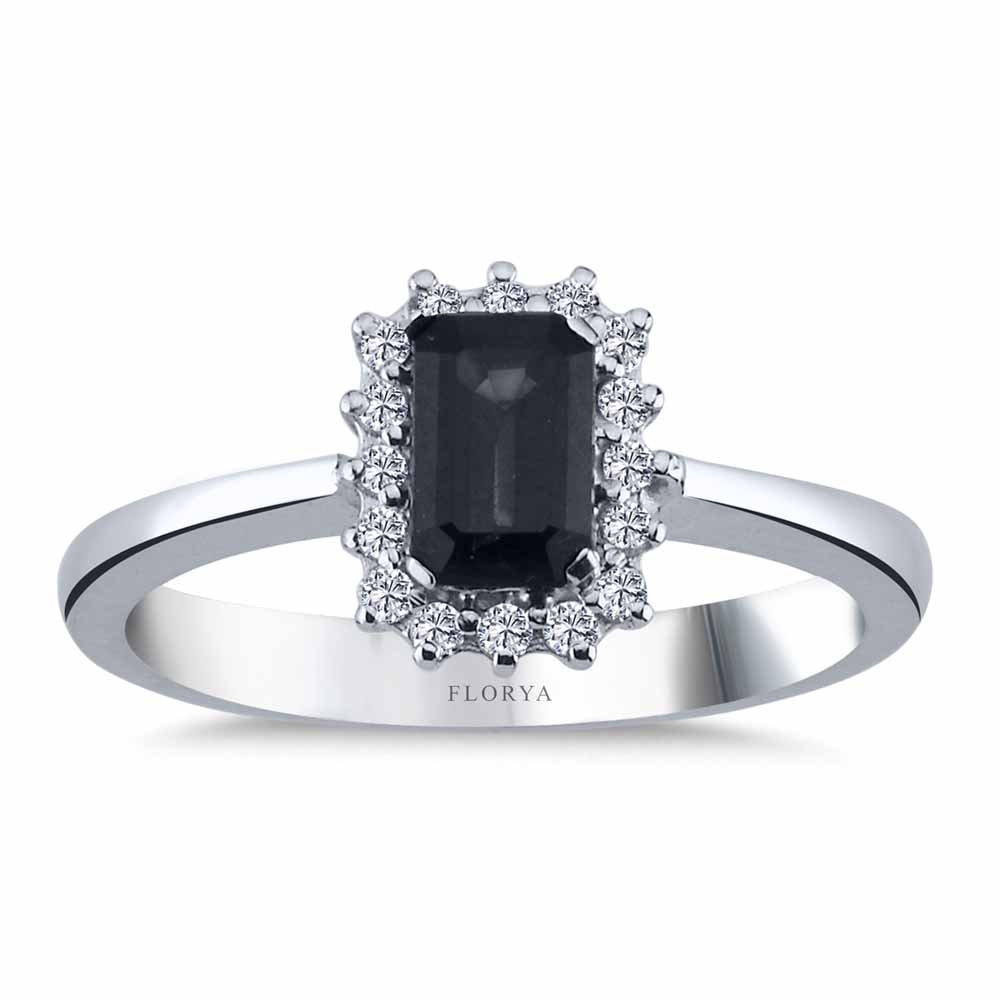 0,83 Karat Lab Pırlanta Royale Safir Yüzük - FP01098