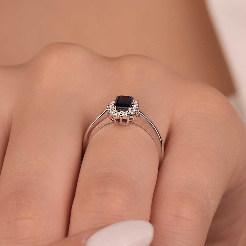 0,83 Karat Lab Pırlanta Royale Safir Yüzük - FP01098