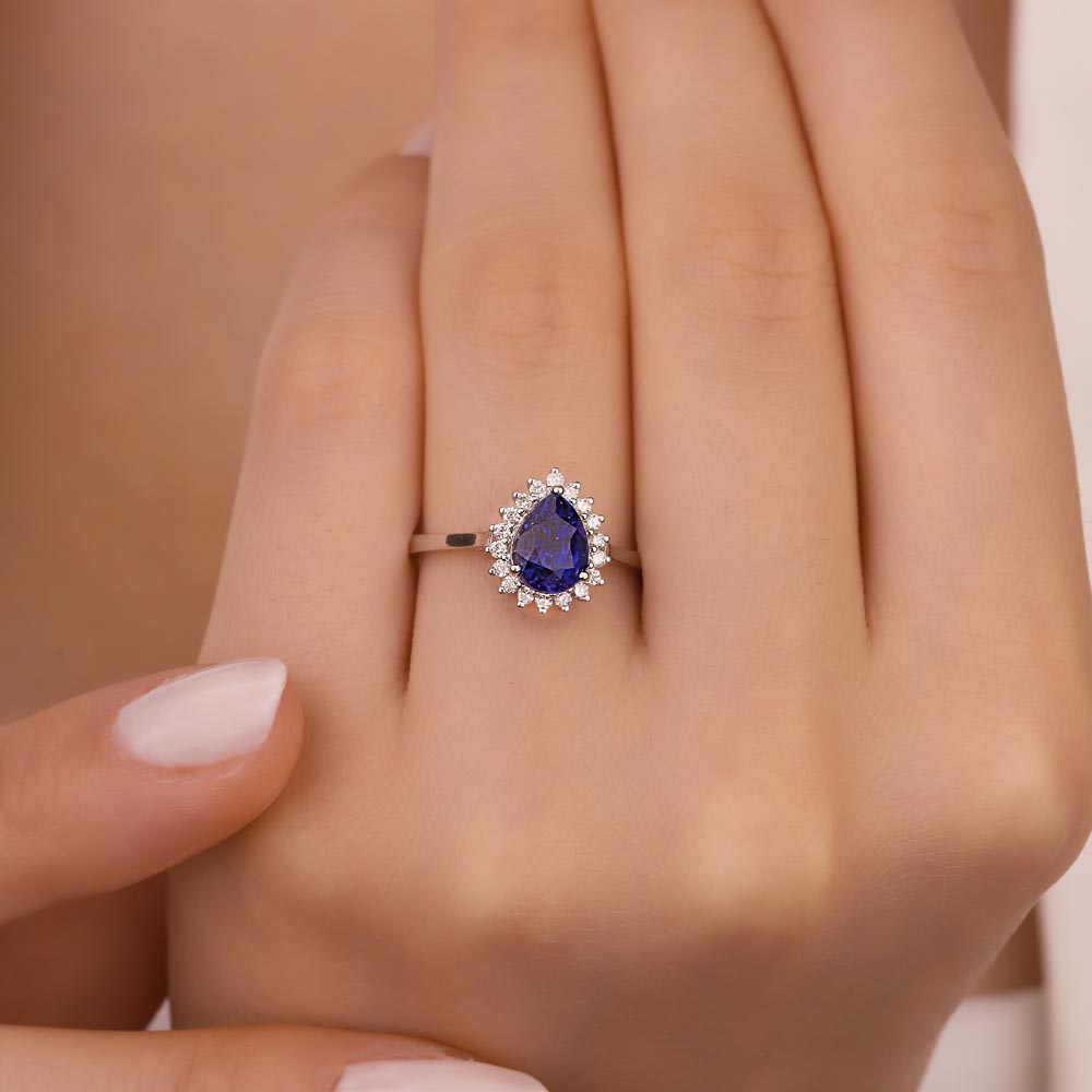0,85 Karat Lab Pırlanta Safir Taşlı  Yüzük - FP03824
