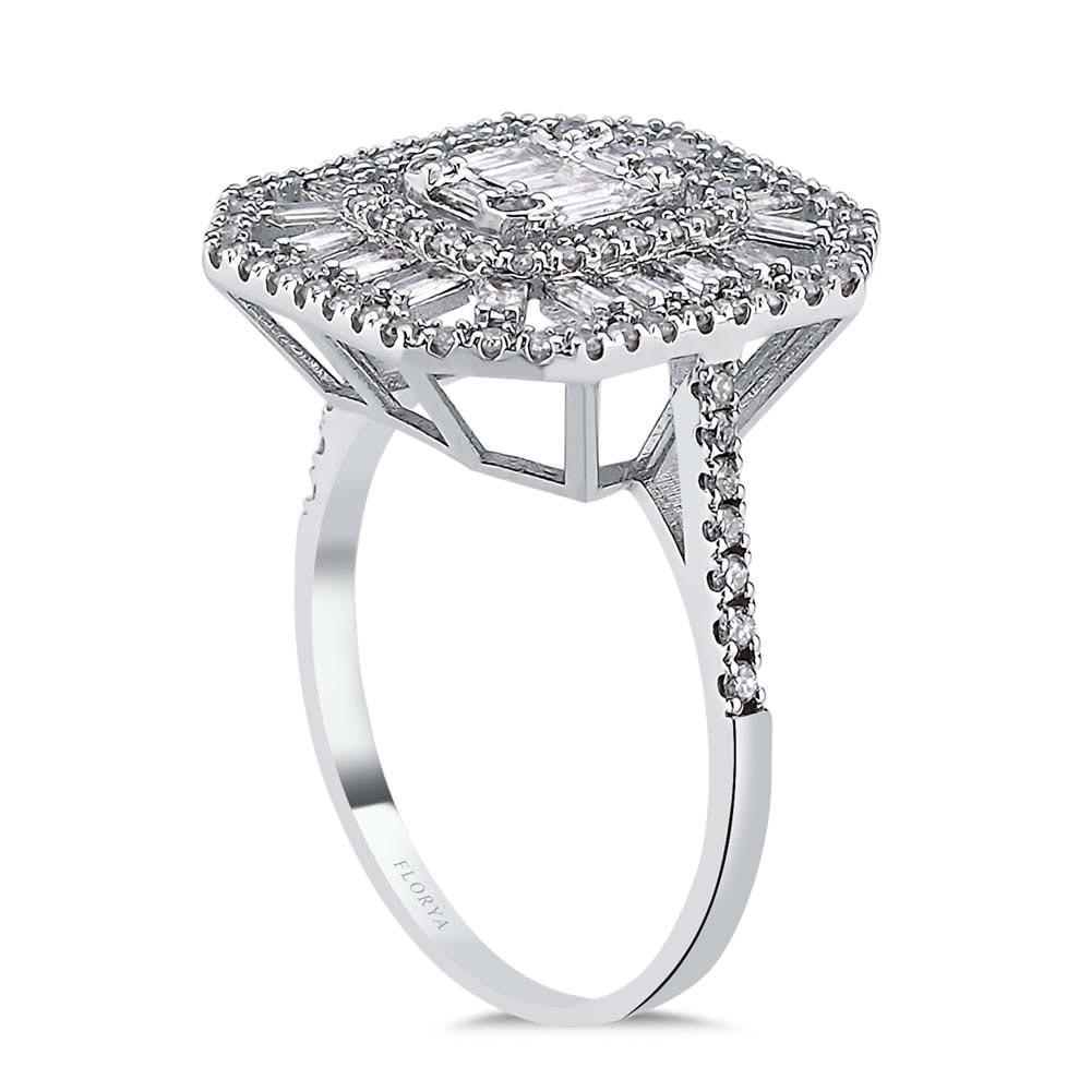 Baget Yüzükler 0,93 Karat Lab Pırlanta Jewelra Tasarım Baget Yüzük - FP02933