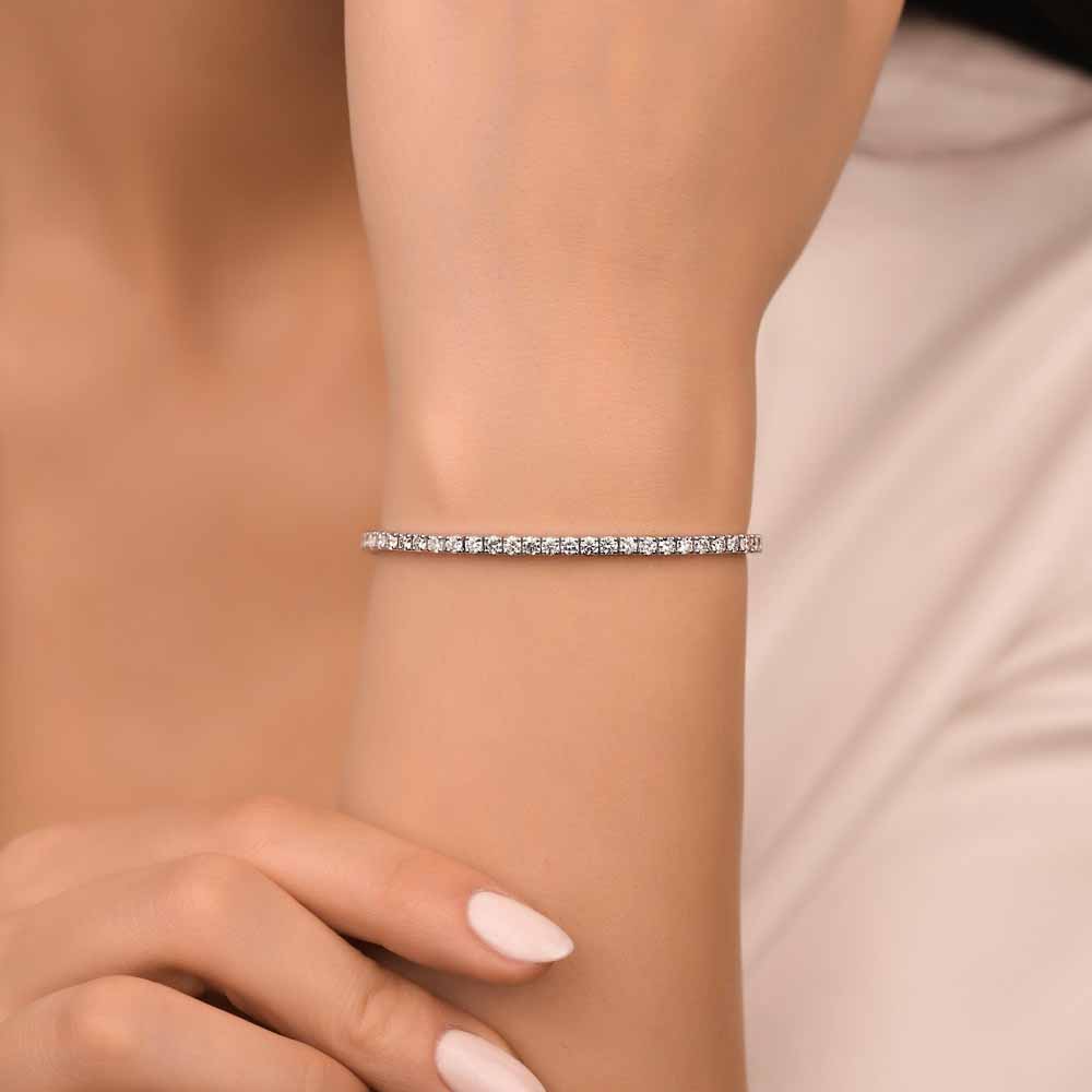 Su Yolu Bileklikler 1,00 Karat Lab Pırlanta Taşlı Su Yolu Bileklik - FP03616
