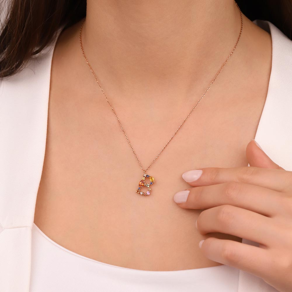 1,01 ct. Lab Pırlanta Safir Harf Kolye - FP02410