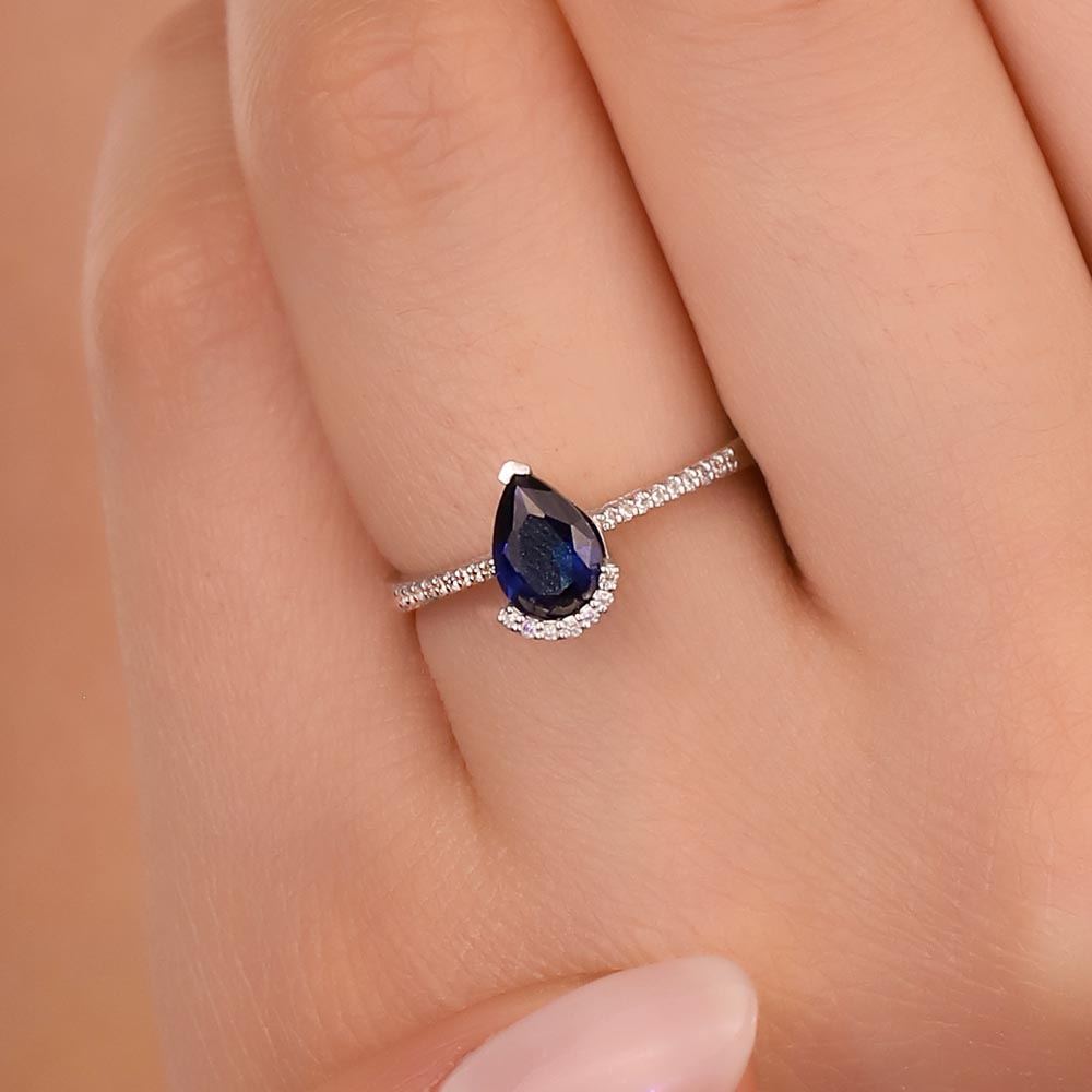 1,09 Karat Lab Pırlanta Royale Safir Yüzük - FP09684