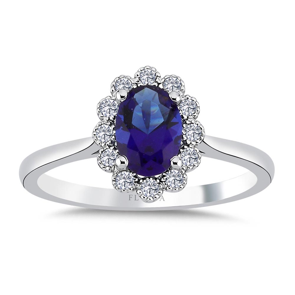 1.17 Karat Lab Pırlanta Oval Royale Safir Yüzük - FP10287