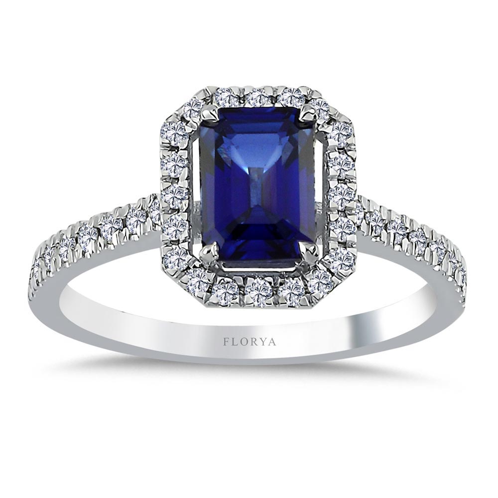 1,33 Karat Lab Pırlanta Royale Safir Yüzük - FP08702
