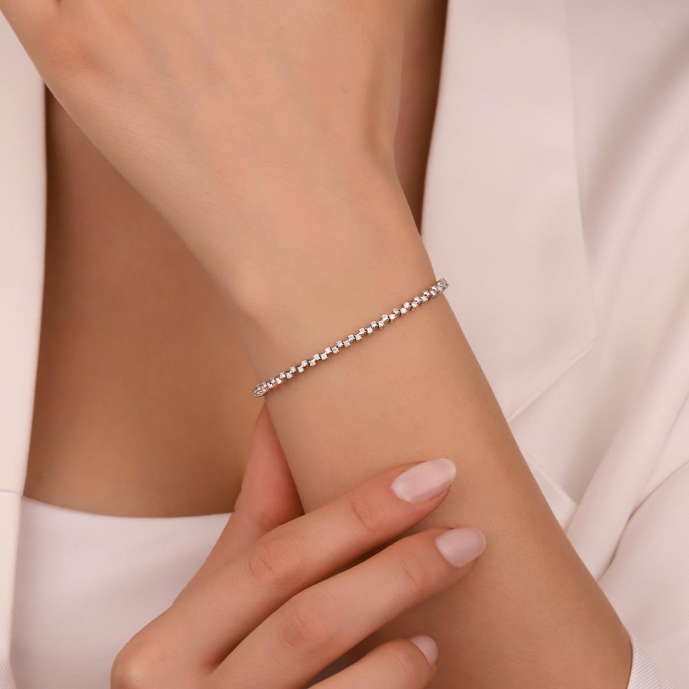 Su Yolu Bileklikler 1,60 Karat Lab Pırlanta Çapraz Su Yolu Bileklik - FP10163