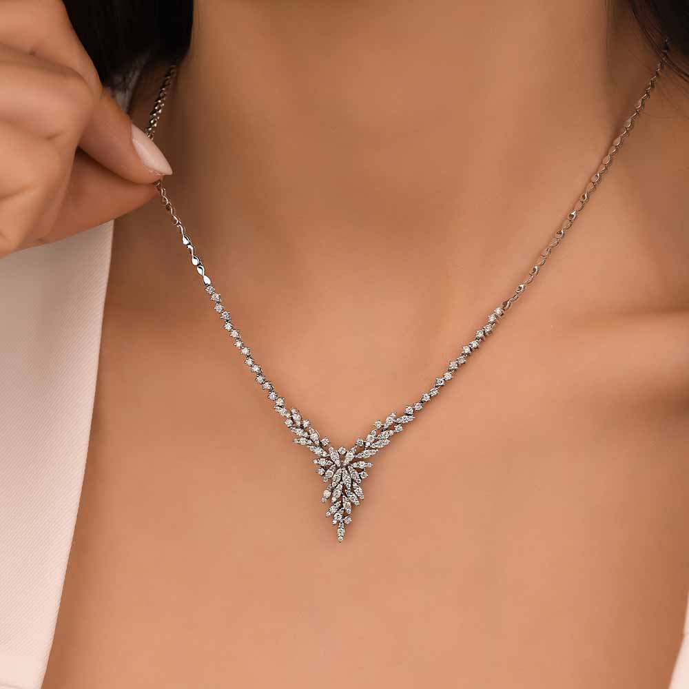1,65 Karat Lab Pırlanta Taşlı Zincirli Gerdanlık - FP03861