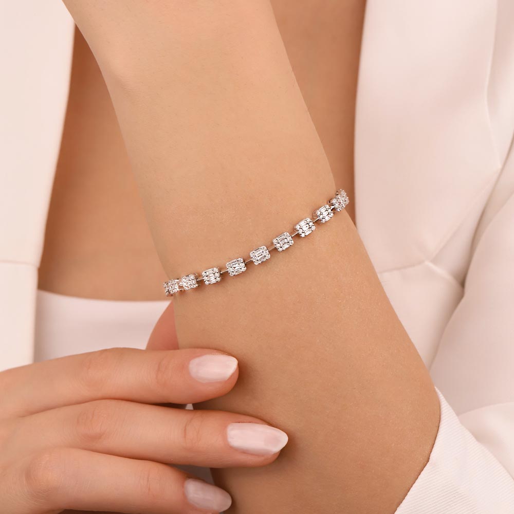 Baget Bileklikler 2,35 Karat Lab Pırlanta Baget Taşlı Bileklik - FP03345