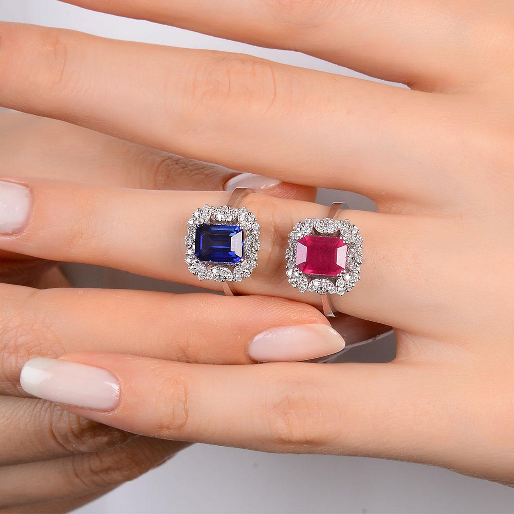 2,57 Karat Lab Pırlanta Royale Safir Yüzük - FP11210