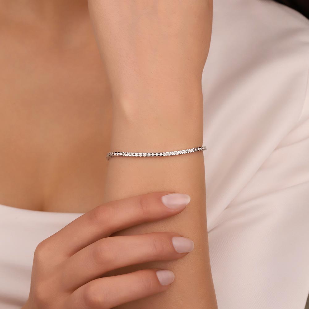 1,00 Karat Laboratuvar Pırlanta Taşlı Su Yolu Bileklik