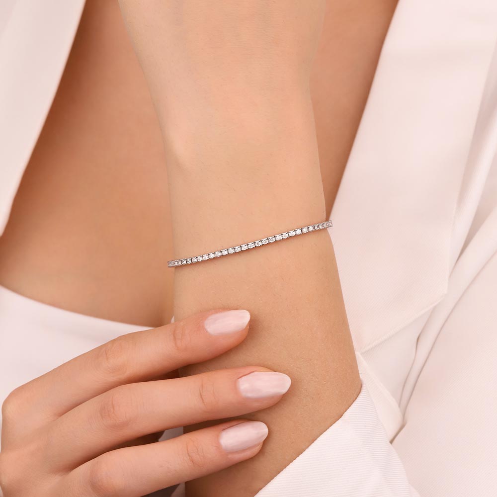 1,00 Karat Laboratuvar Pırlanta Taşlı Su Yolu Bileklik