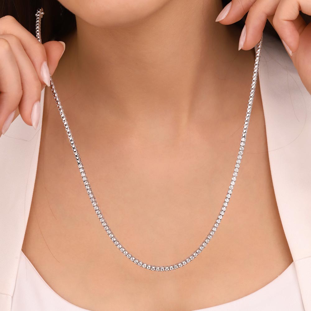 4,77 Karat Laboratuvar Pırlantalı Tektaş Su Yolu Gerdanlık