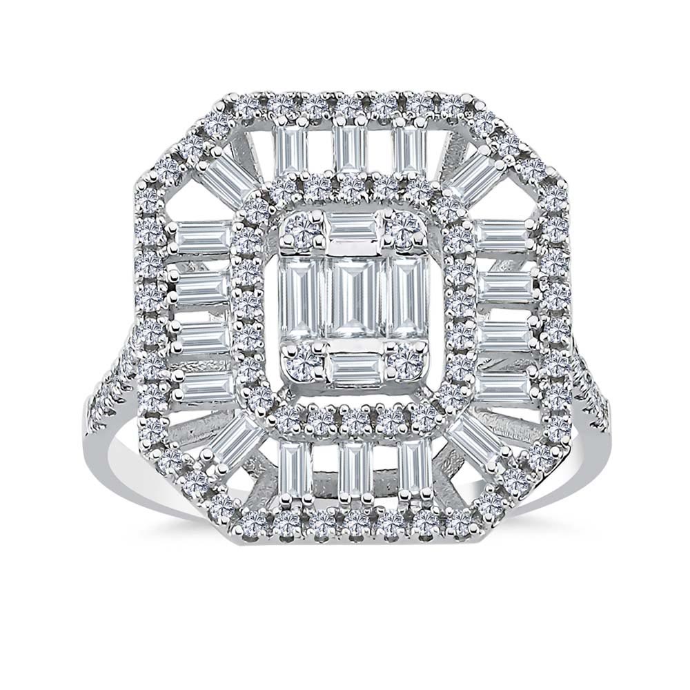 0,93 Karat Laboratuvar Pırlanta Jewelra Tasarım Baget Yüzük