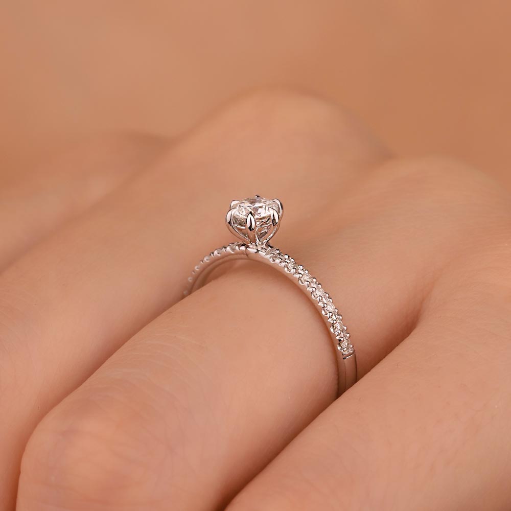 0,40 Karat Laboratuvar Pırlanta Tiffany Tektaş Yüzük