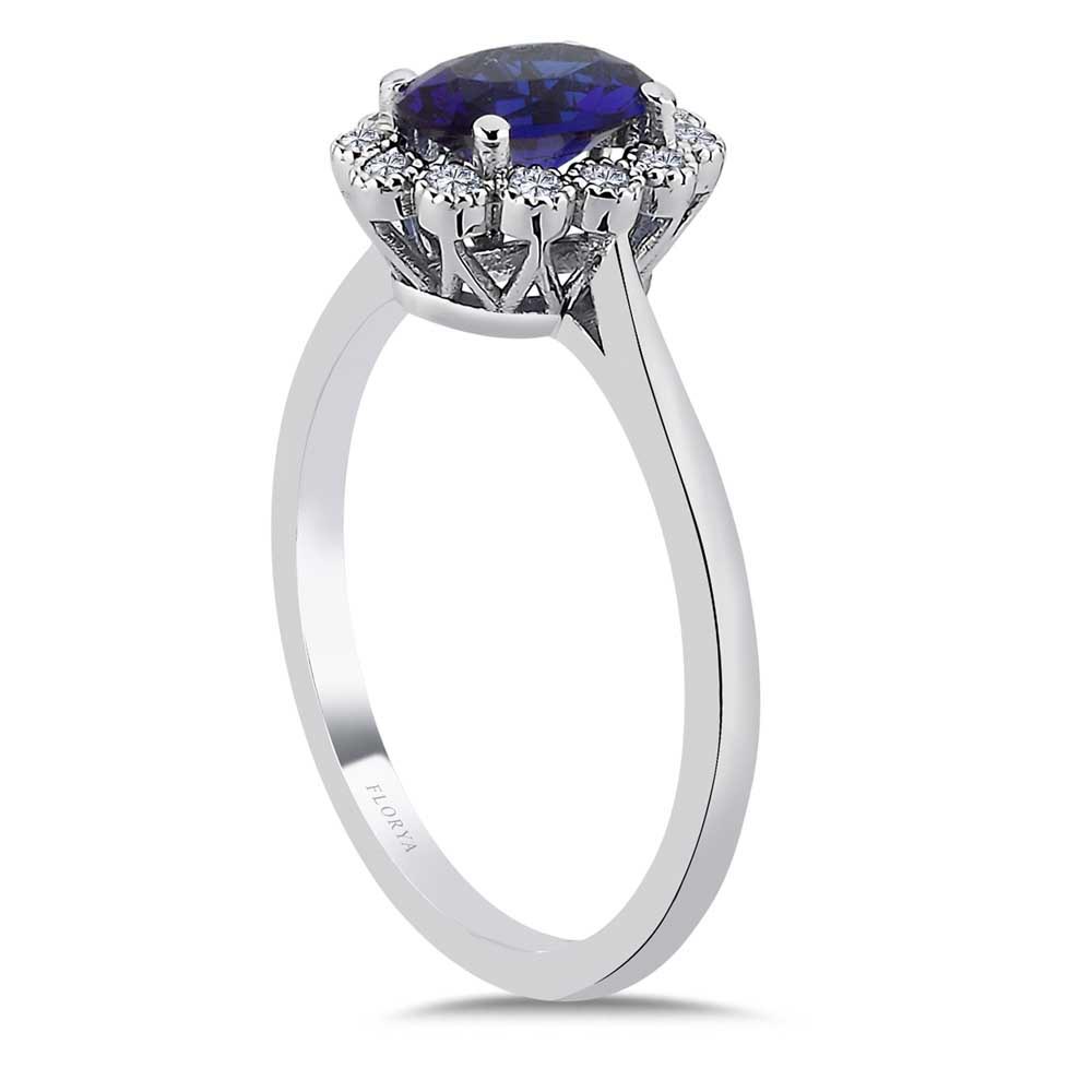 1.17 Karat Laboratuvar Pırlanta Oval Royale Safir Yüzük