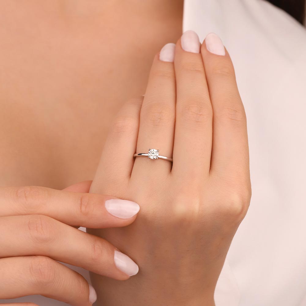 0,20 Karat Laboratuvar Pırlanta Tektaş Tiffany Yüzük