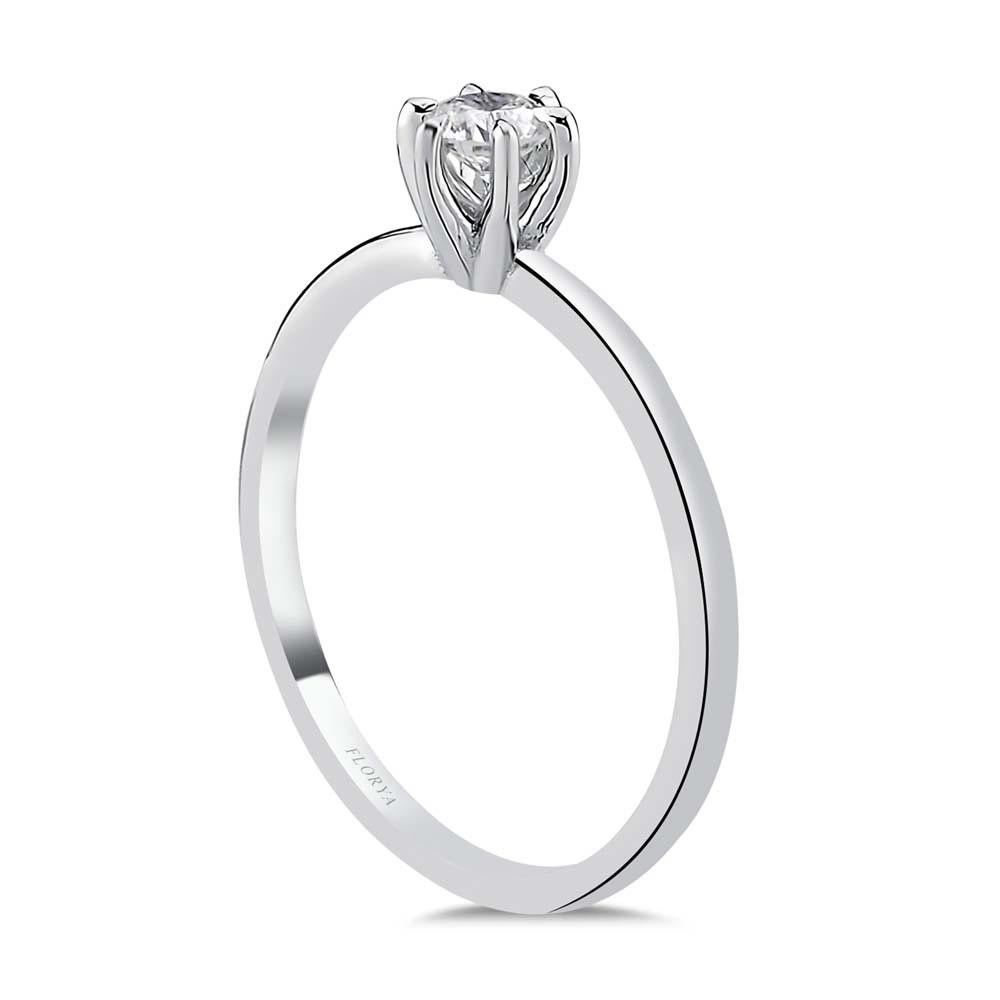 0,20 Karat Laboratuvar Pırlanta Tiffany Tektaş Yüzük